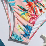 Floral Off Shoulder Bikini Set Ruffle Hem Girl Swimsuit Kids 7-14 Years Two Piece Children's Swimwear Girls Bathing Suit Biquini