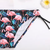 Flamingo Flounce Girl Swimsuit Kids 7-14 Years 2 Piece Children's Swimwear Halter Top Teenage Girl Bikini Set Girls Bathing Suit