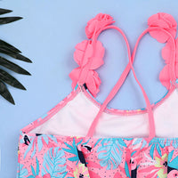 Flower Flounce Girl Swimsuit Kids Tropical Plant&Toucan Girl Bikini Set 5-13 Years Children's Swimwear Girls Bathing Suits 2022